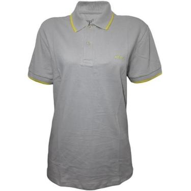 Imagem de Camisa Masculina Gola Polo Colcci Com Detalhe Malha Piquet, Cinza flin