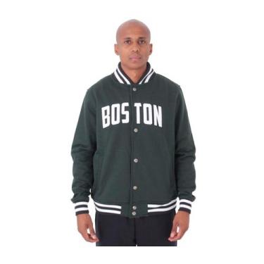 Imagem de Jaqueta College Moletom Masculina M10 Hoop Boston, Verde, G