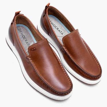 Imagem de Mocassim Masculino Democrata Easy Flop Pulse Marrom, Conhaque, Tabaco,