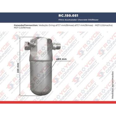 Imagem de Filtro Acumulador S10 Blazer 4.3 V6 Gasolina R134A 1132668 - ROYCE
