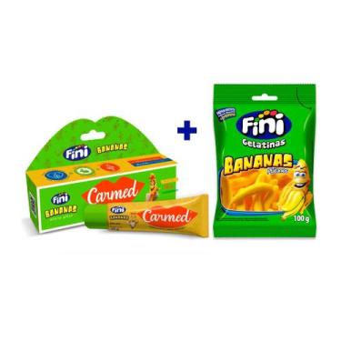 Imagem de Kit Fini Bananas - 1 Hidratante Labial Carmed Fini Bananas 10g + 1 Pac