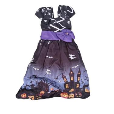 Imagem de Vestido Infantil Luxo Festa Fantasia Tema Halloween Menina - Belos e B