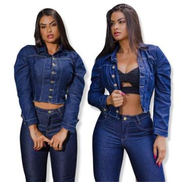 Imagem de Jaqueta jeans manga longa moda feminina com lycra - QCHICK JEANS, TAM 
