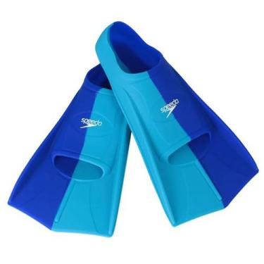 Imagem de Nadadeira Pé de Pato Speedo Dual Swim Fin Unissex, 35/36, Azul, Azul c
