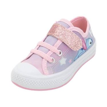 Imagem de Tênis Disney Infantil Menina Autolocante Personagem Stitch, Rosa bebe,