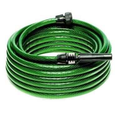 Imagem de Kit Mangueira Trançada Verde 15m com Esguicho e Conexão para Jardinagem e Limpeza Famastil