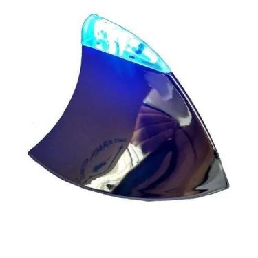 Imagem de Antena Shark Tubarao Decorativa Universal Cromada Led Azul Para Carro 