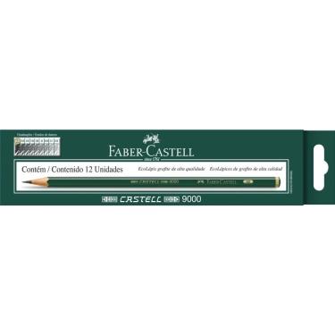 Imagem de Lápis Técnico Faber-Castell 9000 6B Grafite Corpo Sextavado Madeira Reflorestada Preto