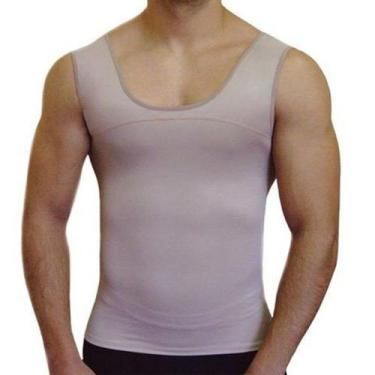 Imagem de Cinta Modeladora Camisete Skin Esbelt Masculino, Chocolate, XXG