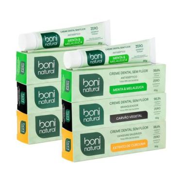 Imagem de Kit 6 Creme Dental Boni Natural Misto 90g
