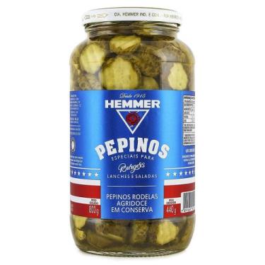 Imagem de Pepinos Rodelas Agridoce Em Conserva Hemmer 800g