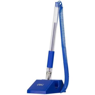 Imagem de Caneta para Balcão Daily com Suporte Mini 0,5 MM Azul Blister - Deli