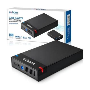 Imagem de Case Gaveta Hd 3.5 Usb 3.0 Exbom Sata III Até 10tb Com Fonte Bivolt CG