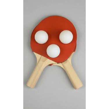 Imagem de Kit Ping Pong 2 Raquetes + 3 Bolas - Congratulations Store