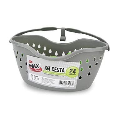 Imagem de Kit Cesta com 24 Prendedores de Plástico-CLINK (Cinza)