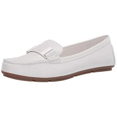 Imagem de Calvin Klein Mocassim feminino Lisette sem salto, Branco, 9