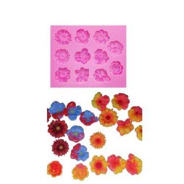 Imagem de Molde De Silicone Flores E Rosas