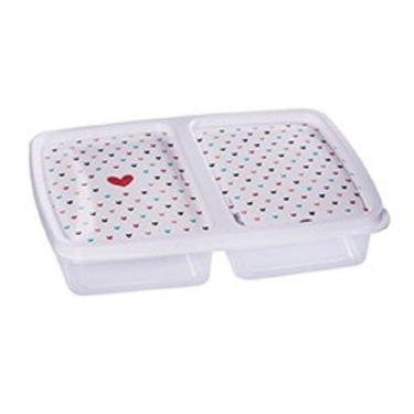 Imagem de Porta Frios Com 2 Divisórias Decorado Coração Plasútil