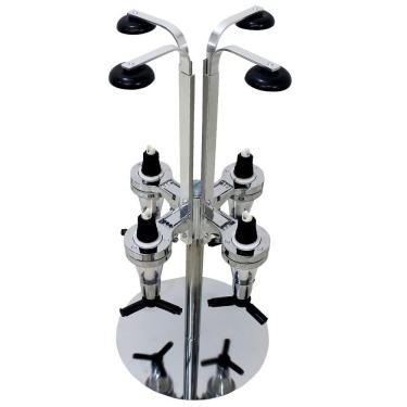 Imagem de Porta Bebidas Giratório de Aço Inoxidável Dosador para 4 Garrafas