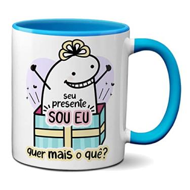 Imagem de Caneca Flork Namorados Seu Presente Sou Eu Quer Mais O Quê? (Azul)