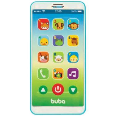 Imagem de Celular Infantil Educativo Baby Phone Azul Com Som - Buba