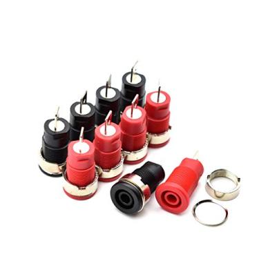 Imagem de 10 pçs 4 mm Banana Jack Montagem de Painel Feminino Banana Soquete Encadernação Pós Adaptador para Conectores Banana Plug 4 mm