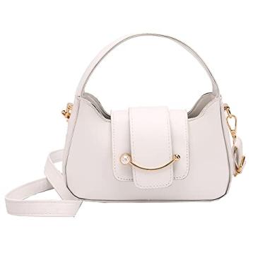 Imagem de Bolsas e Bolsas de Couro para Mulheres Alça Superior Bolsa Crossbody Tote Fashion Casual Satchel Bolsa de Ombro, Branco