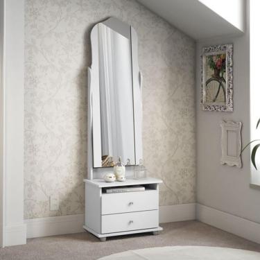 Imagem de Penteadeira Toucador Patrimar Móveis Magic New 2 Gavetas Branca