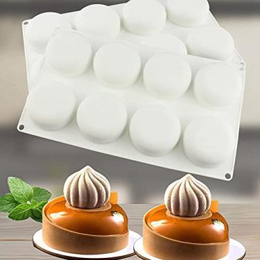 Imagem de Molde de silicone em forma de oblato de 8 cavidades para assar moldes de mousse de sobremesa francesa molde de bolo de chocolate ferramenta de decoração de bolo