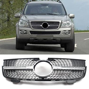 Imagem de FINMOKAL Grade de corrida dianteira de carro apta para Mercedes-Benz para X164 GL320/450/500 2007-2009 grade de pára-choques estilo diamante