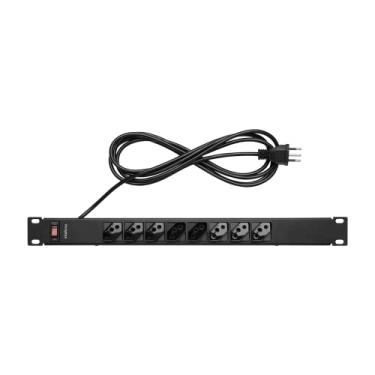 Imagem de Filtro de Linha com 8 Tomadas para Rack EPR 208 Preto Intelbras