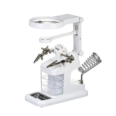 Imagem de Tingpai Ampliador de soldagem multifuncional 3X / 4,5X / 25X LED de luz de mesa ampliador de porta USB Lupa fer menta de reparo de suporte de solda