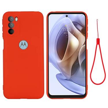 Imagem de YUNCHAO Caixa de telefone Para Motorola Moto G31 / G41 4G colorido puro líquido de silicone líquido à prova de choques de cobertura completa do telefone capa para celular