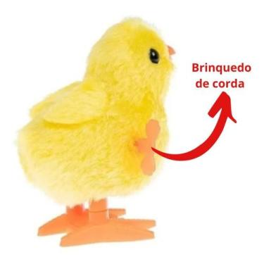 Imagem de Pintinho Amarelinho Brinquedo De Pelúcia A Corda Infantil