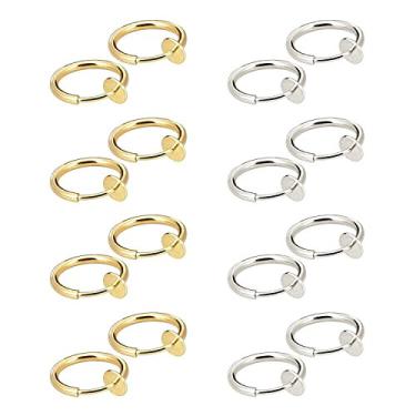 Imagem de JewelrieShop Piercing de nariz com clipe de argola de septo falso sem piercing de mola para cartilagem para mulheres (16 peças), Cobre