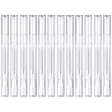 Imagem de Pacote com 12 canetas transparentes de 3 ml para unhas vazias, caneta de óleo de cutícula, aplicação cosmética para brilho labial