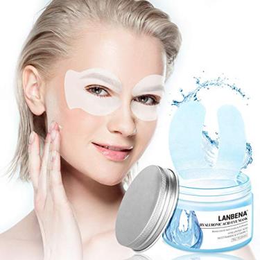 Imagem de Máscara para os olhos Lanbena, máscara para os olhos de ácido hialurônico, máscara para os olhos com círculo hidratante, para firmar, reparar nutrir, melhorar as linhas dos olhos inchaço (50 peças)
