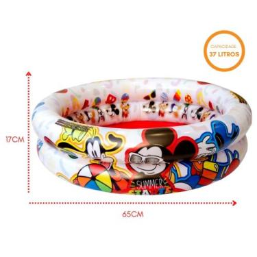 Imagem de Piscina Infantil Pequena Inflável Mickey-Disney - Redonda - Etitoys