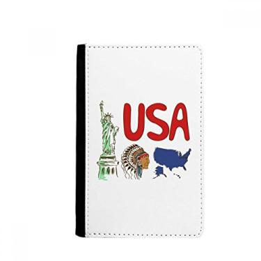 Imagem de Porta-passaporte com símbolo nacional dos EUA padrão de marco notecase burse carteira capa porta-cartão, Multicolor