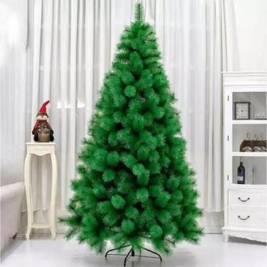 Árvore Natal Dinamarca 180cm 580 Galhos Enfeites Vermelha Decorada  Pisca-pisca 110v