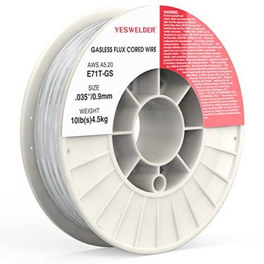 Imagem de YESWELDER Flux Core Fio MIG sem gás, aço carbono suave E71T-GS 0,035 polegadas diâmetro 4,5 kg, carretel de plástico ABS forte fio de solda