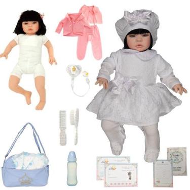 Imagem de Bebê Reborn  Corpo De Pano Morena Nara Branco Cegonha Dolls - Cegonha