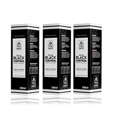 Imagem de Kit com 3 Balm redutor de fios brancos Black Control | Cabelo e Barba | escurece de forma gradual