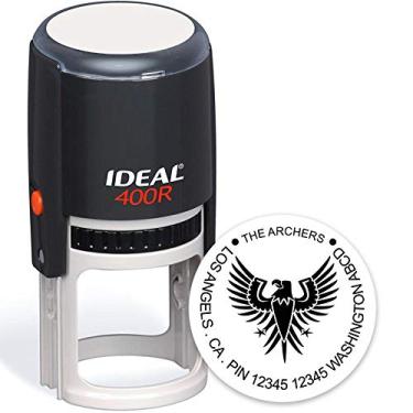 Imagem de Carimbo de endereço com autotinta, redondo, personalizado, carimbo de endereço, monograma, carimbo de endereço, carimbo personalizado, carimbo de endereço de retorno personalizado, estilo 07