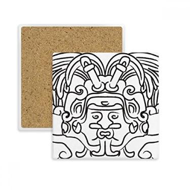 Imagem de Egito Figura Asas Fresco Porta-copos Quadrado Assimétrico Porta-copos Porta-copos Pedra de isolamento