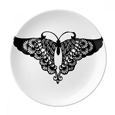 Imagem de Prato de borboleta com babados e asa de porcelana decorativa Salver talheres, Prato de jantar