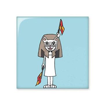 Imagem de Ladrilho de cerâmica brilhante com a bandeira do árbitro gato e mamãe