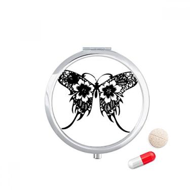 Imagem de Caixa de comprimidos de borboleta estilo chinês com asas florais, bolso para remédios