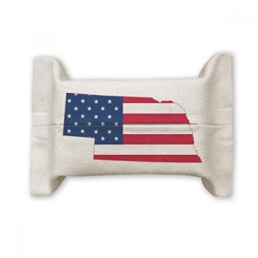 Imagem de Nebraska USA Mapa Estrelas Listras Bandeira Forma Papel Papel Papel Papel Papel Papel Papel Saco Algodão Linho