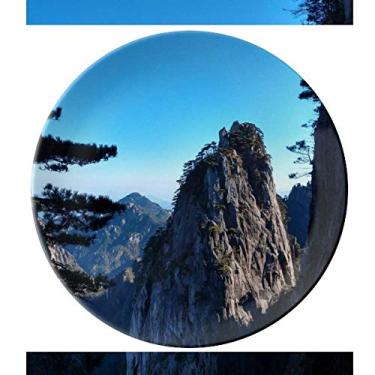 Imagem de Mountain Peaks Prato de pinheiro decorativo de porcelana Salver Prato de jantar